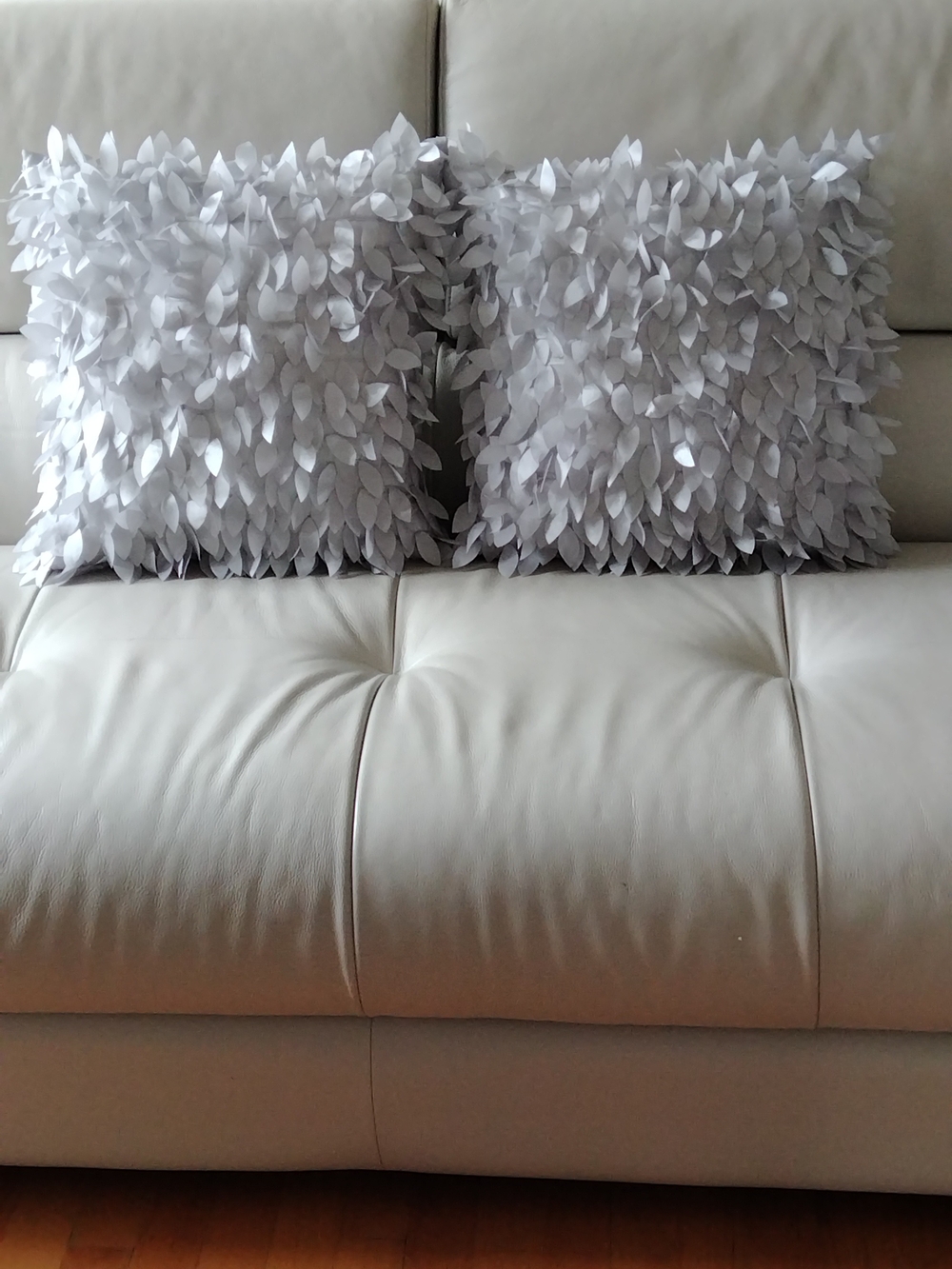 Silver Decorative Leaf Texture Throw Pillow - Home Accents Not Just Cases All